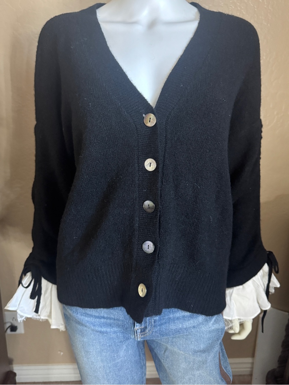 cinq a sept black oversized sweater small
